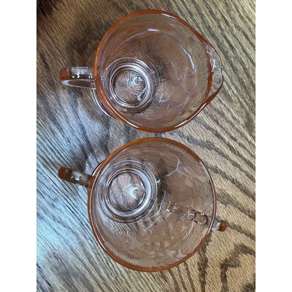 Vintage Dogwood Pink by MacBeth-Evans, Footed Creamer and Sugar Bowl - Picture 5 of 7